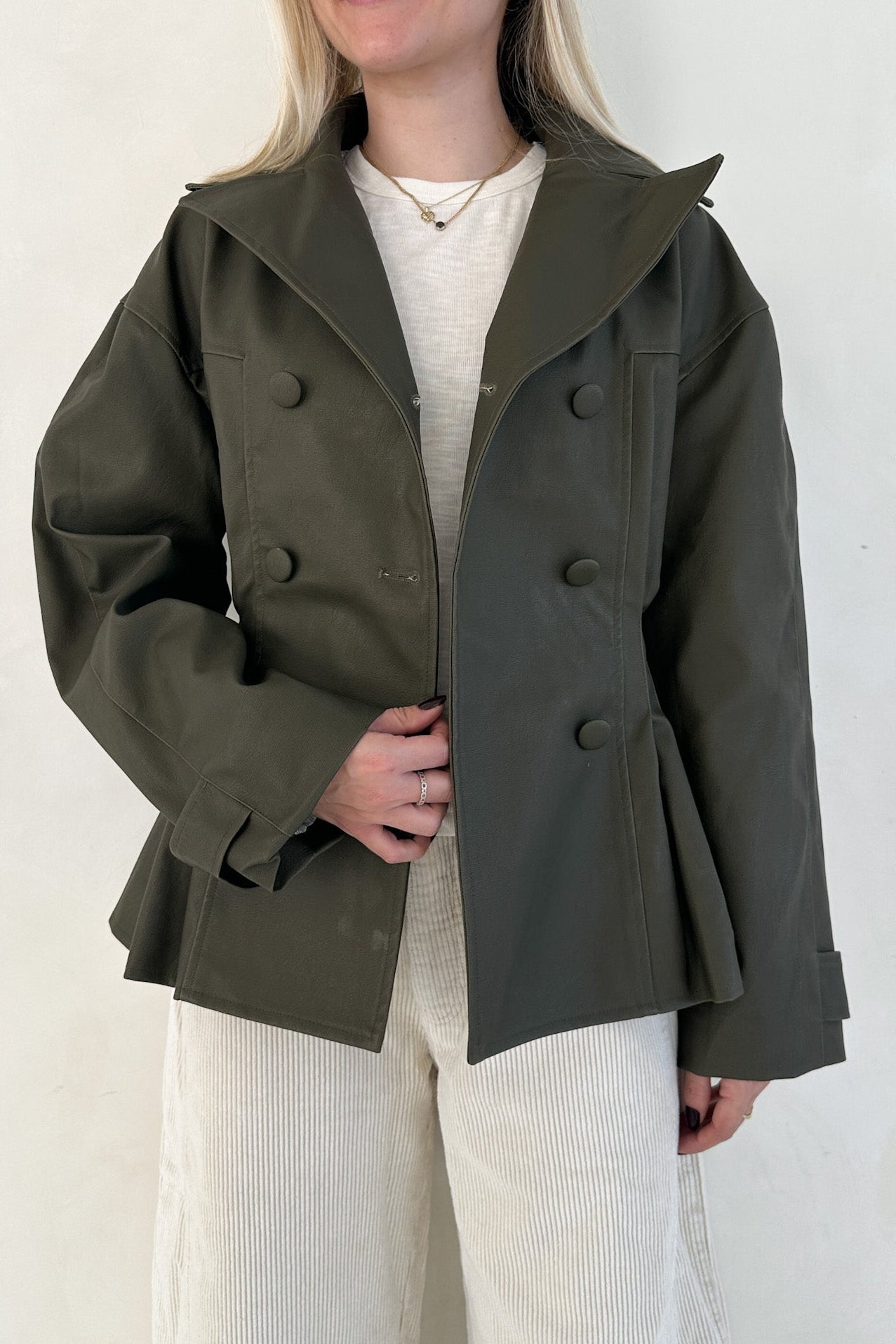 Jade Vegan Leather Jacket - Neutral Ground