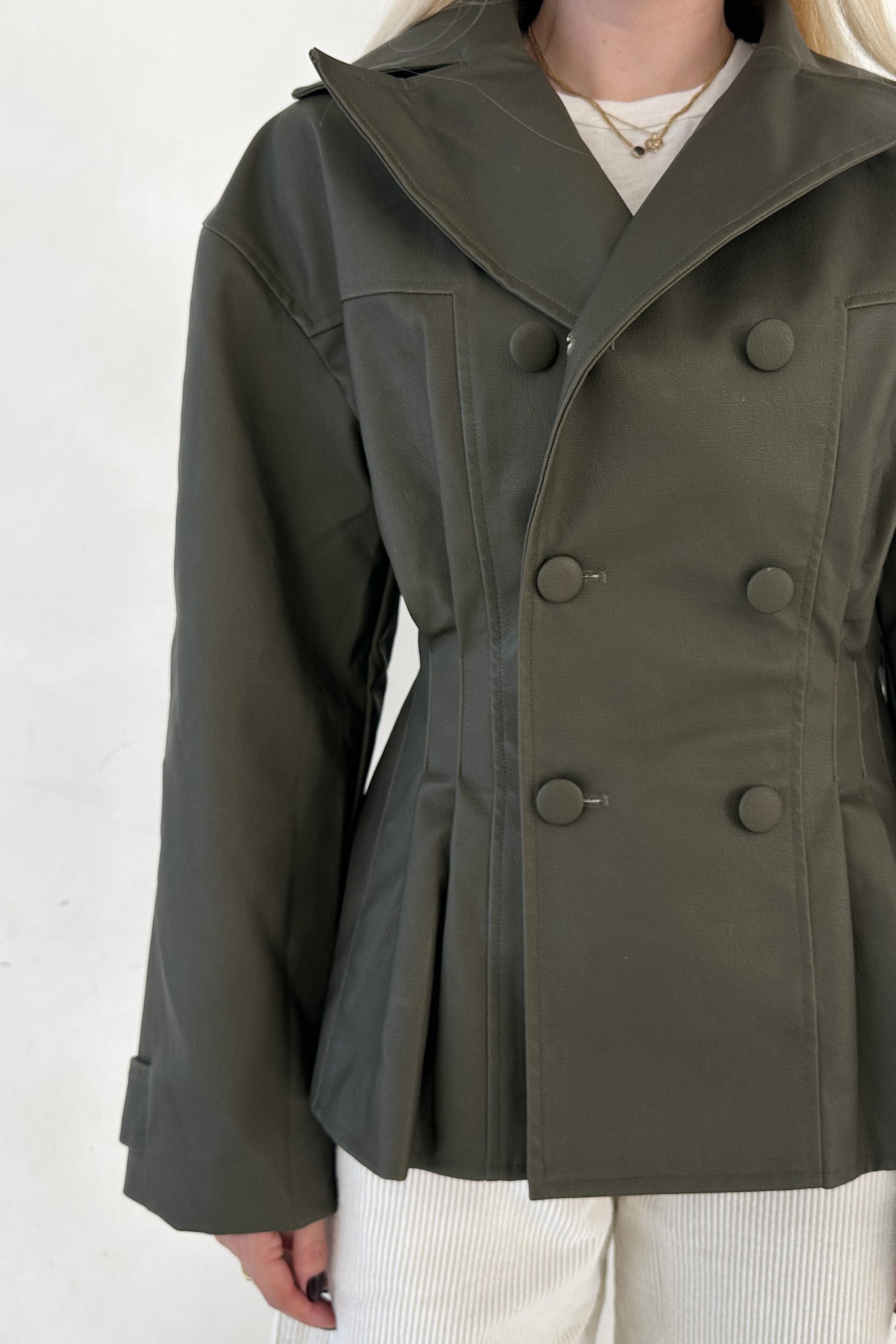 Jade Vegan Leather Jacket - Neutral Ground