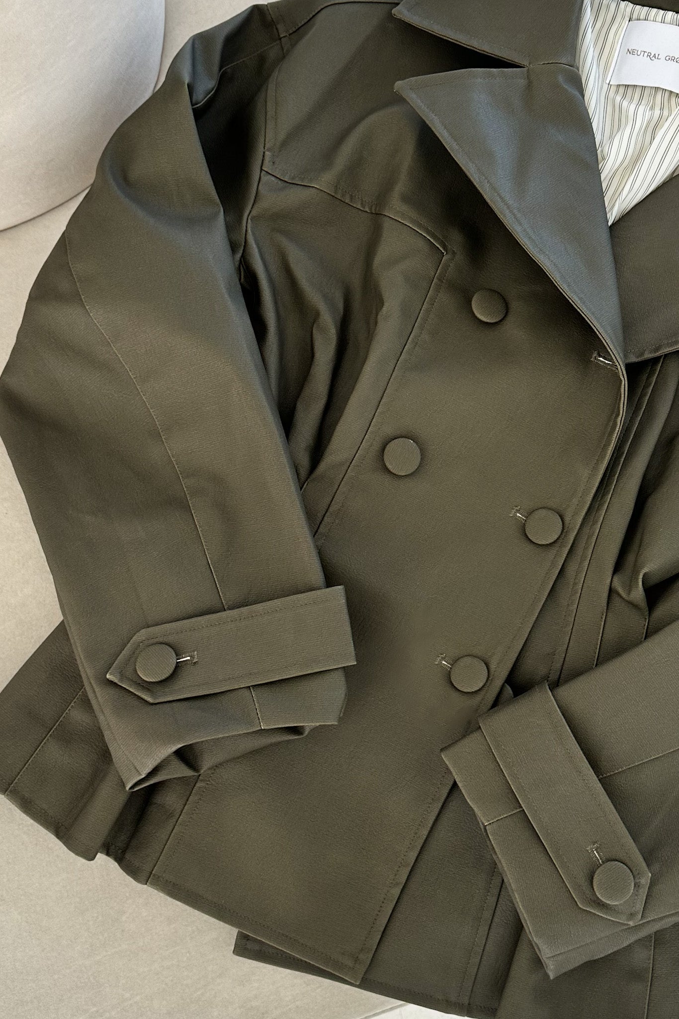 Jade Vegan Leather Jacket - Neutral Ground