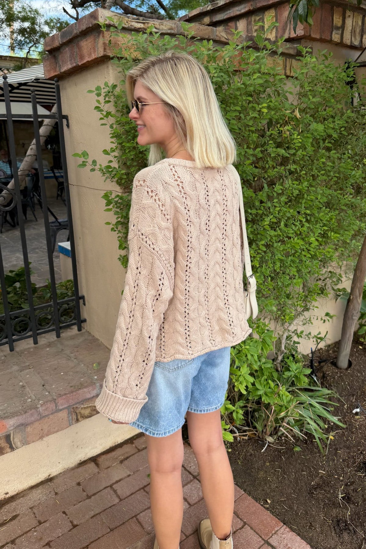 Jolie Lightweight Cable Knit Sweater Top in Neutral - Neutral Ground