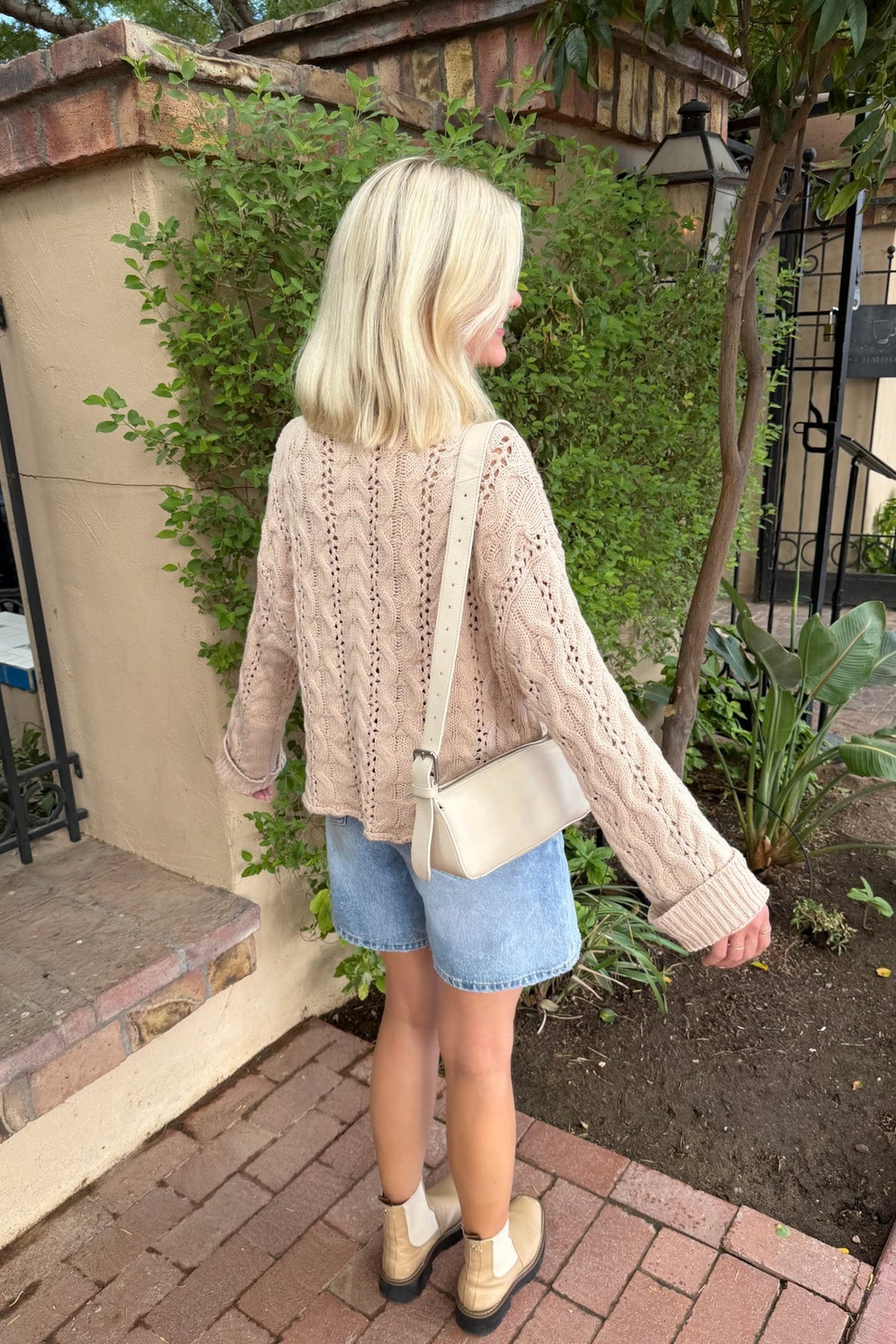 Jolie Lightweight Cable Knit Sweater Top in Neutral - Neutral Ground
