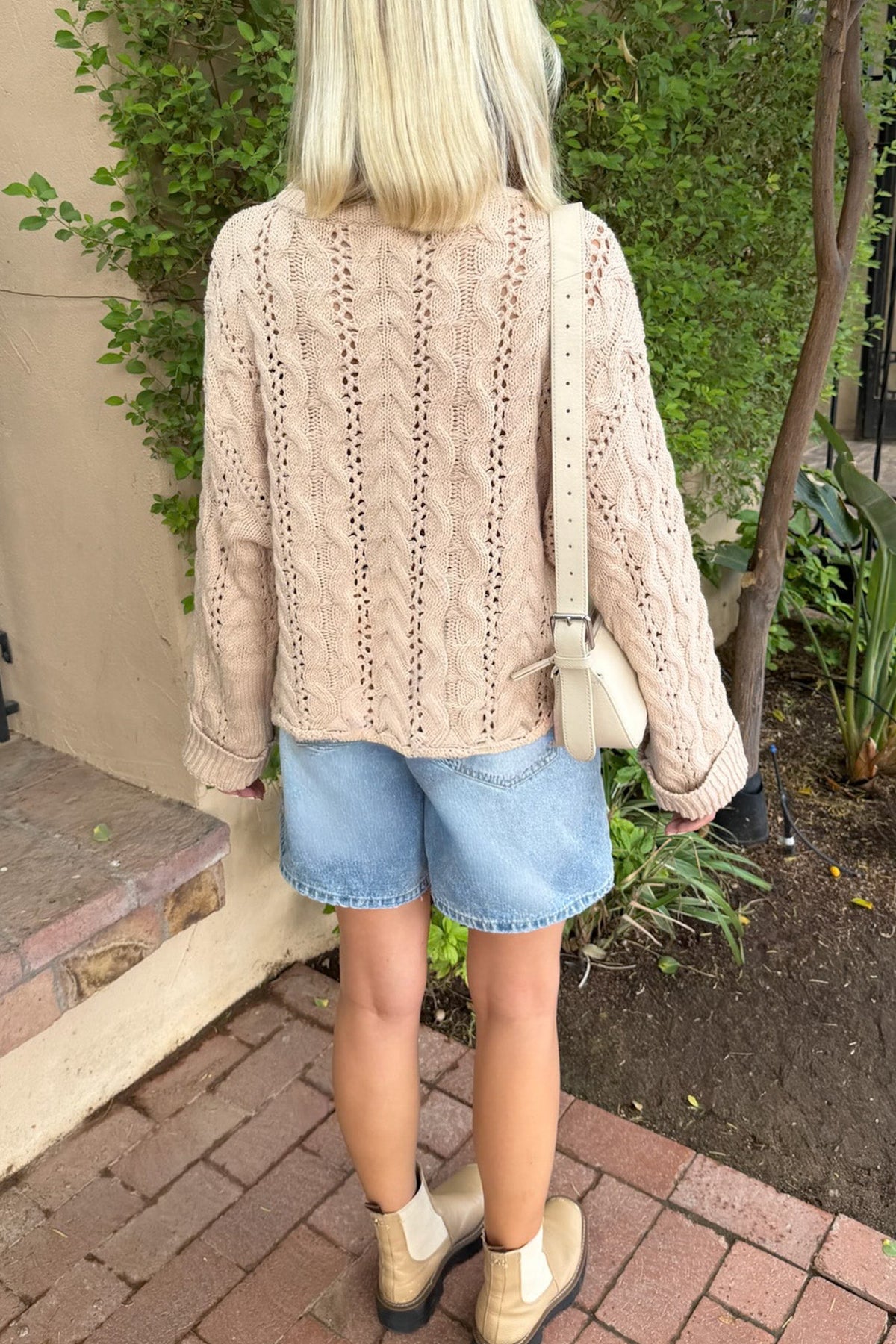 Jolie Lightweight Cable Knit Sweater Top in Neutral - Neutral Ground