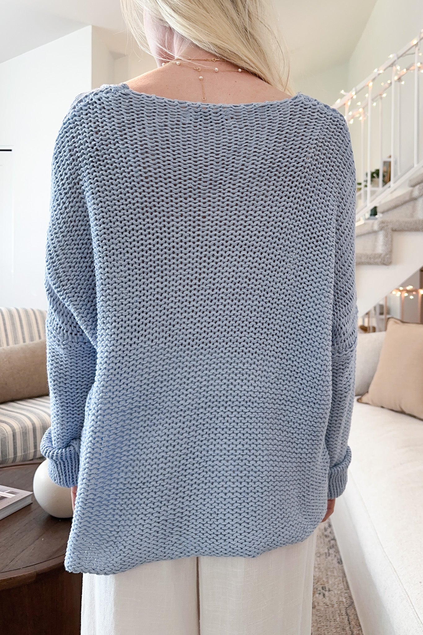 Kira Lightweight Knit Sweater in Blue - Neutral Ground