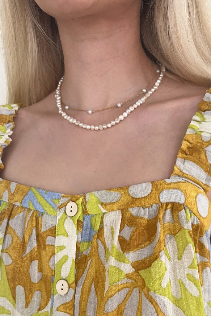 Lagoon Mini Freshwater Pearl Necklace - Neutral Ground
