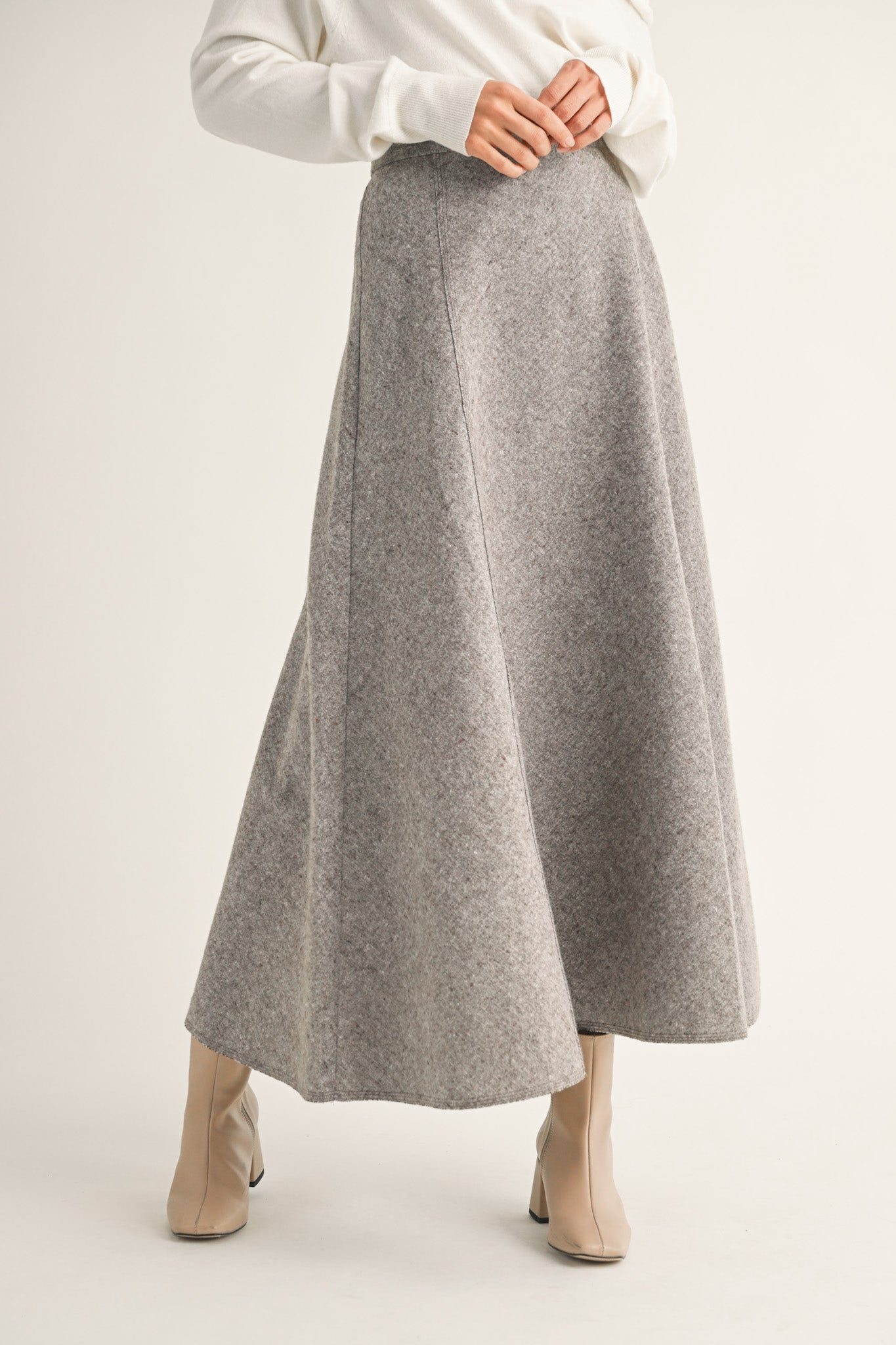 Lauren A Line Flared Skirt - Neutral Ground