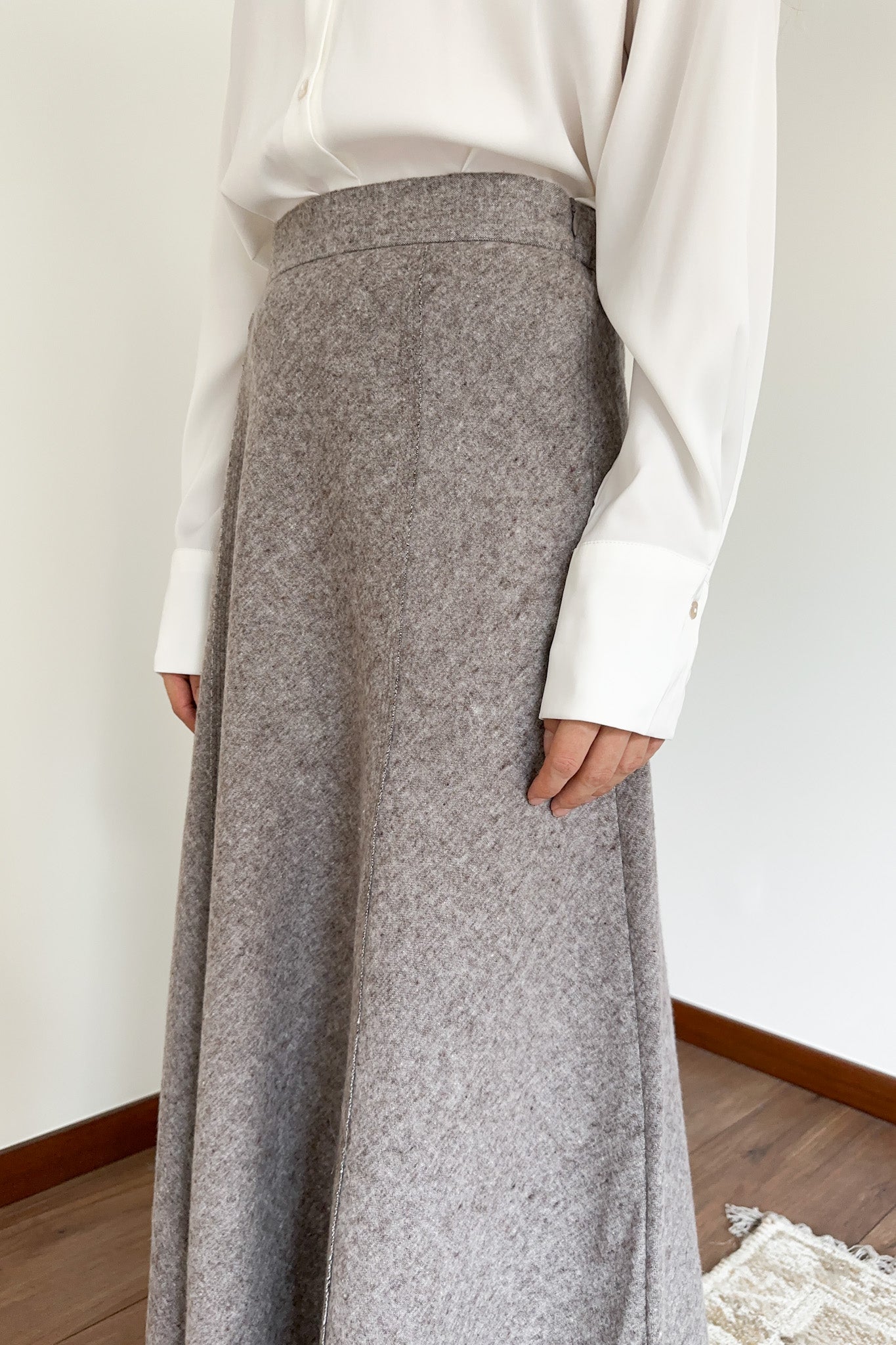 Lauren A Line Flared Skirt - Neutral Ground