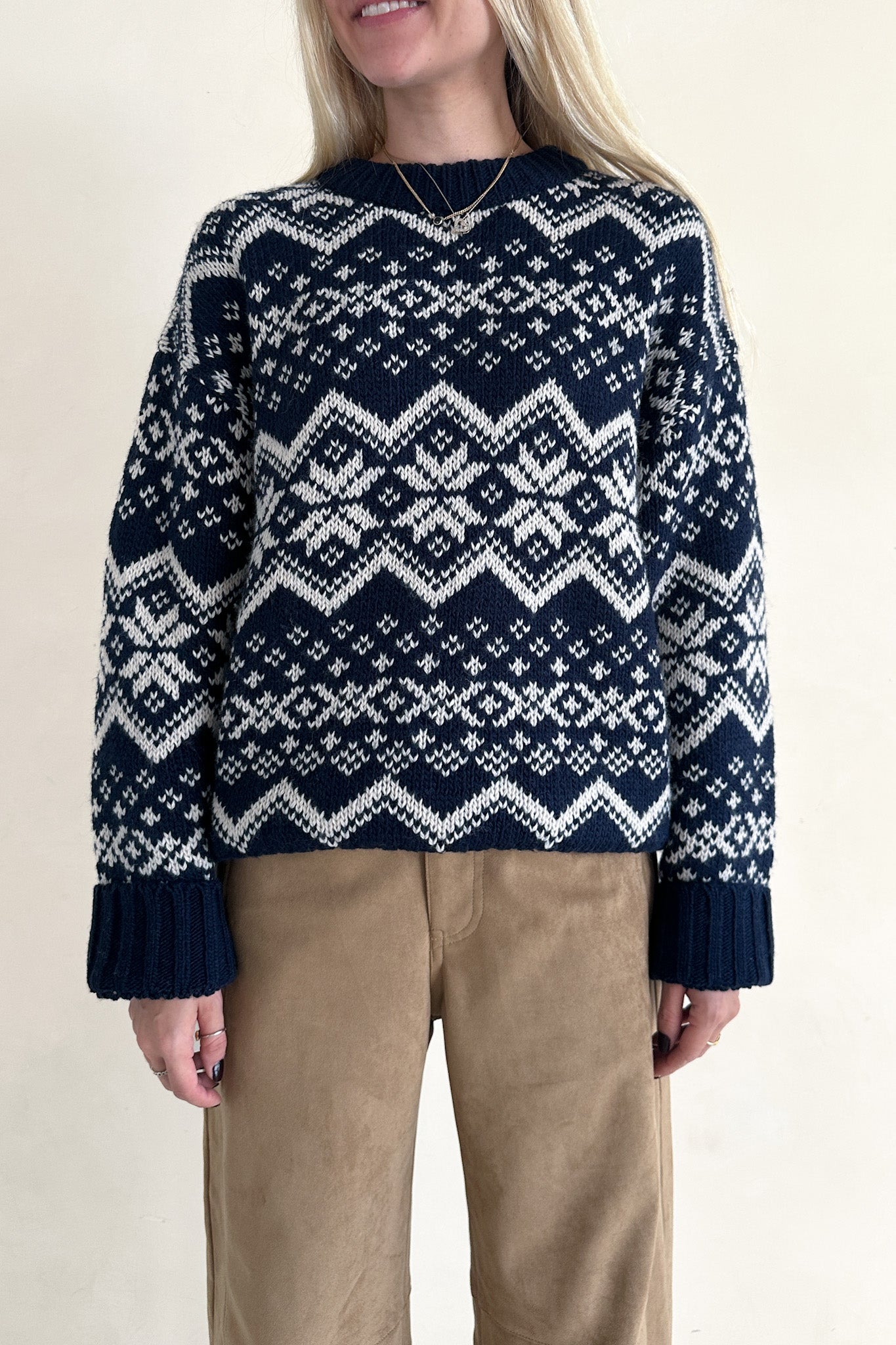 Laurent Faire Isle Snowflake Knit Sweater - Neutral Ground