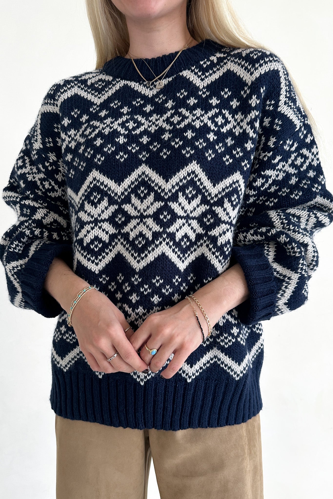 Laurent Faire Isle Snowflake Knit Sweater - Neutral Ground