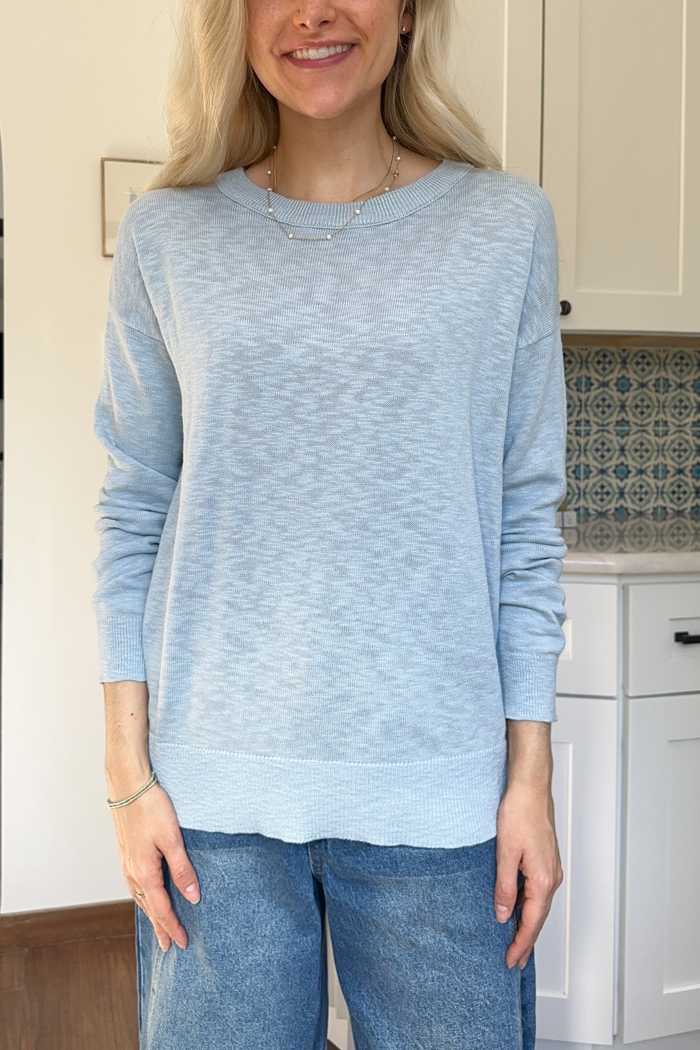 Leighton Crew Neck Sweater Top - Neutral Ground