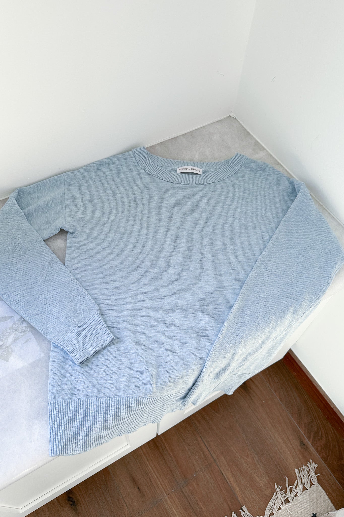 Leighton Crew Neck Sweater Top - Neutral Ground