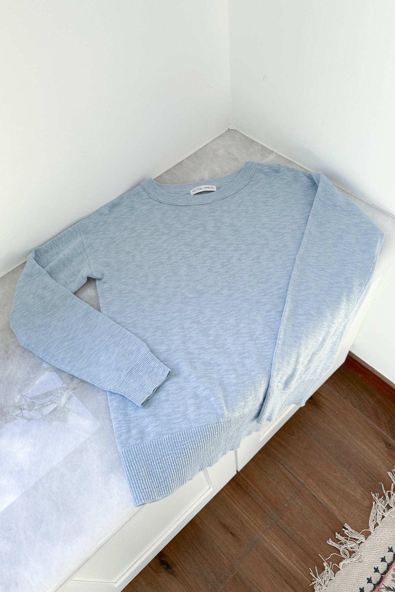 Leighton Crew Neck Sweater Top - Neutral Ground