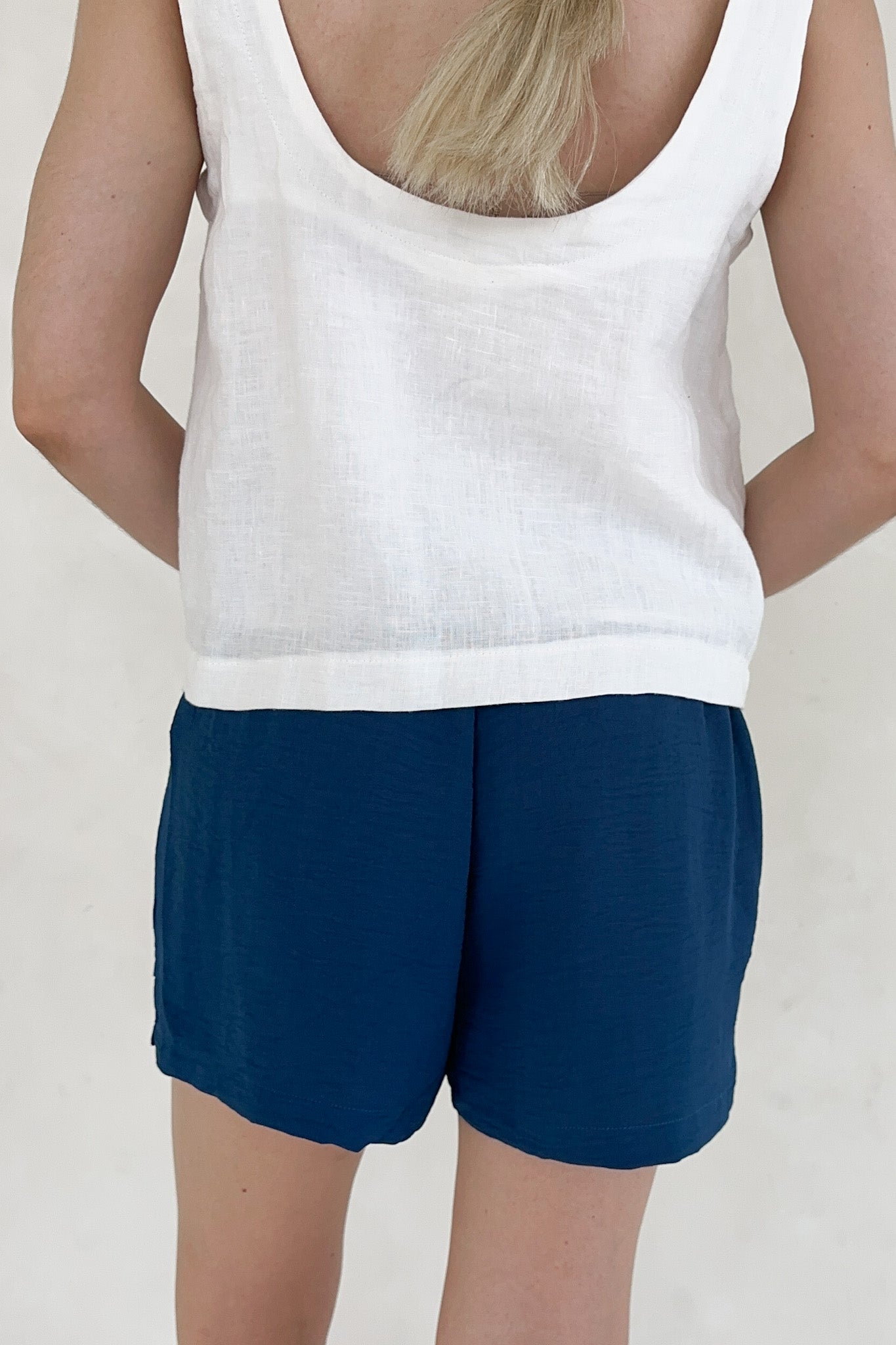 Leighton Navy Crinkle Shorts - Neutral Ground
