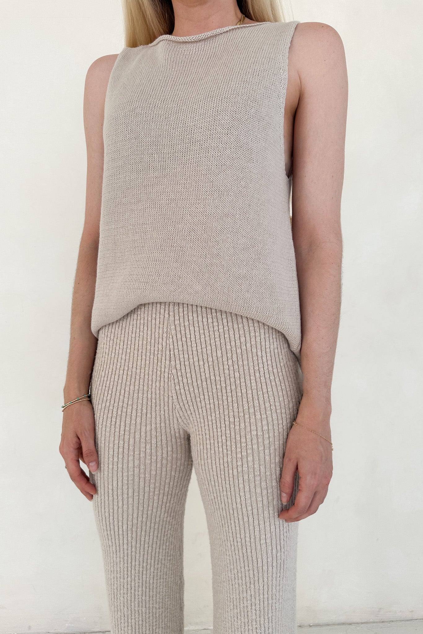 Lenny Flare Knit Sweater Pants - Neutral Ground