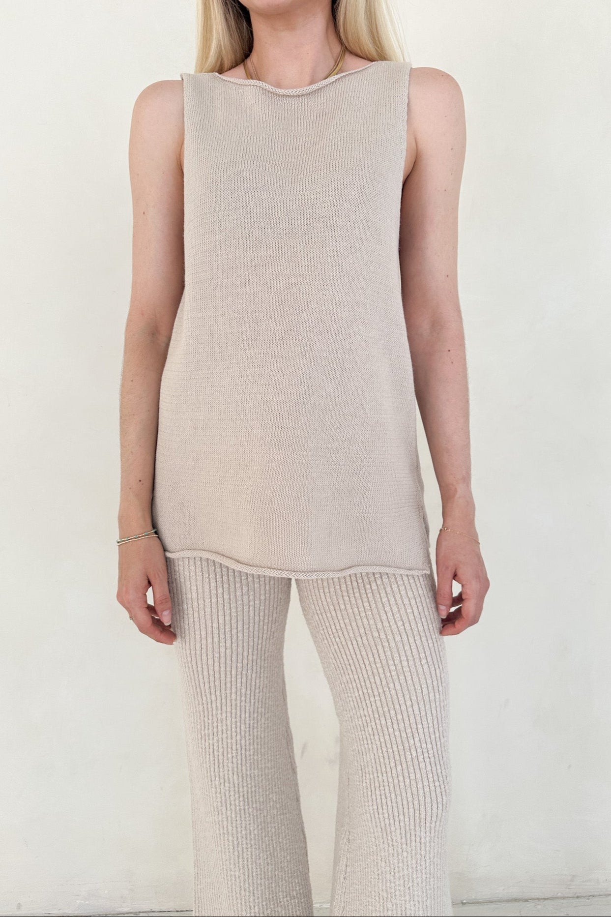 Lenny Flare Knit Sweater Pants - Neutral Ground