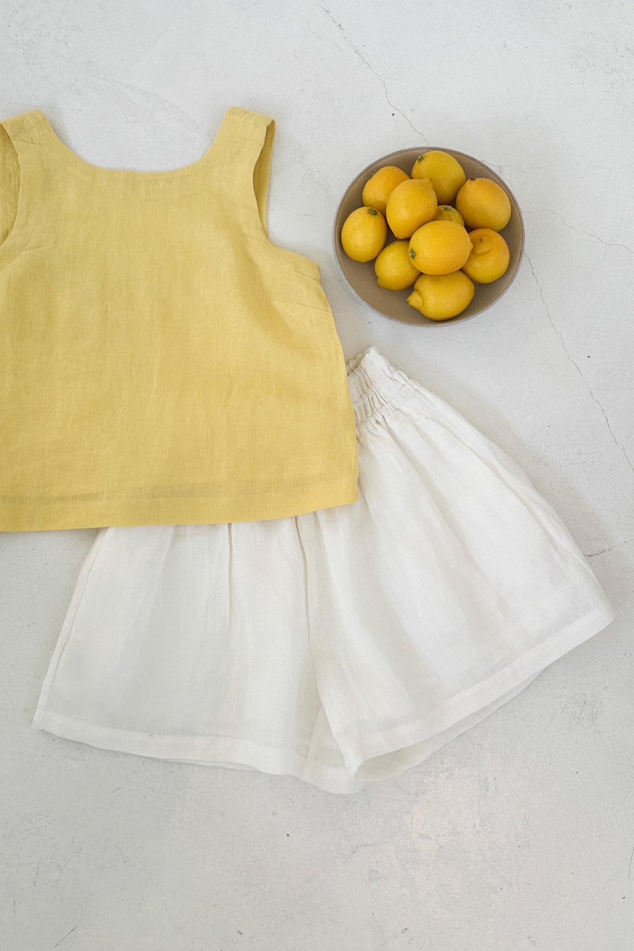 Lido Linen Shorts in Coconut - Neutral Ground