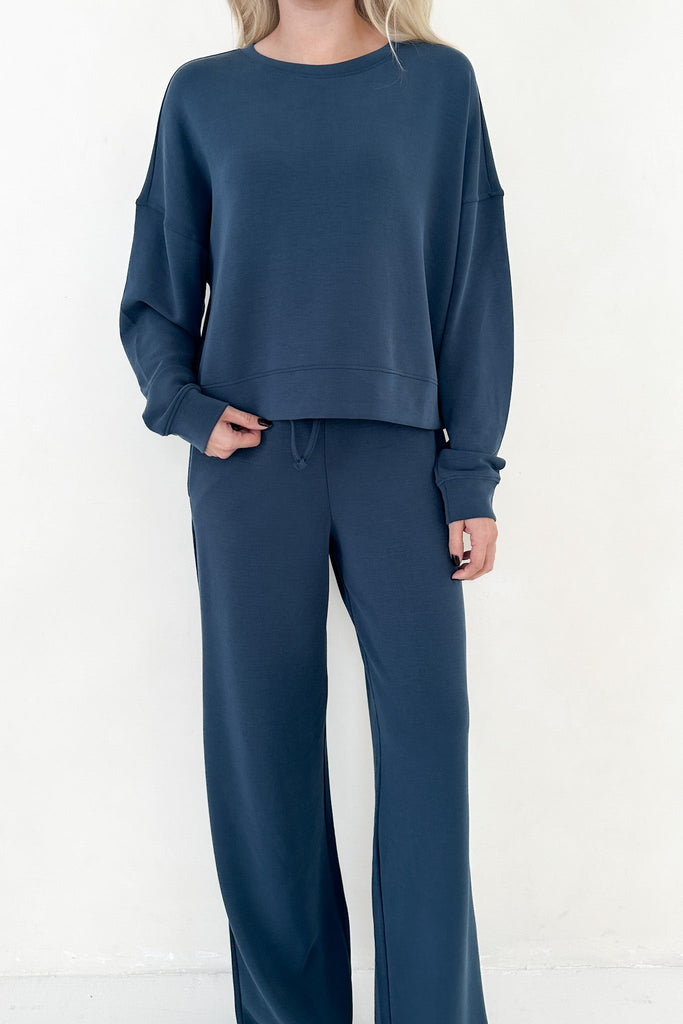 Like Butter Pants in Midnight Blue - Neutral Ground