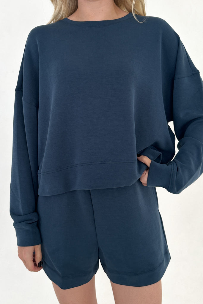 Like Butter Shorts in Midnight Blue - Neutral Ground