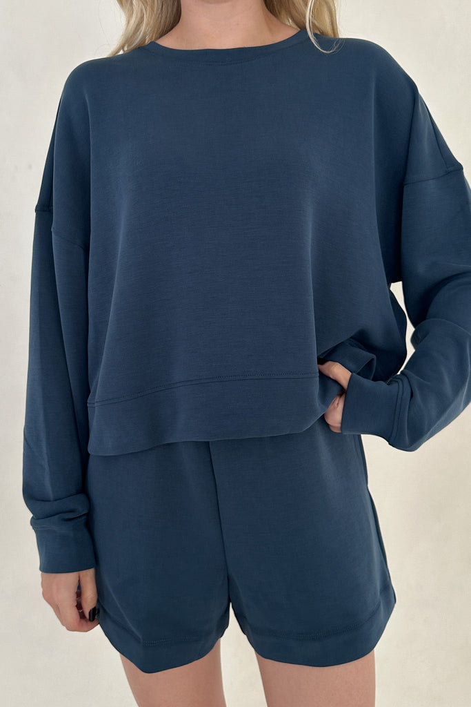 Like Butter Shorts in Midnight Blue - Neutral Ground