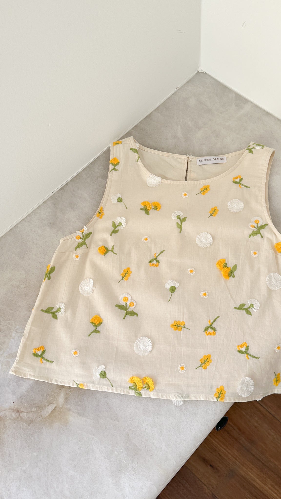 Lilly Embroidered Floral Blouse - Neutral Ground