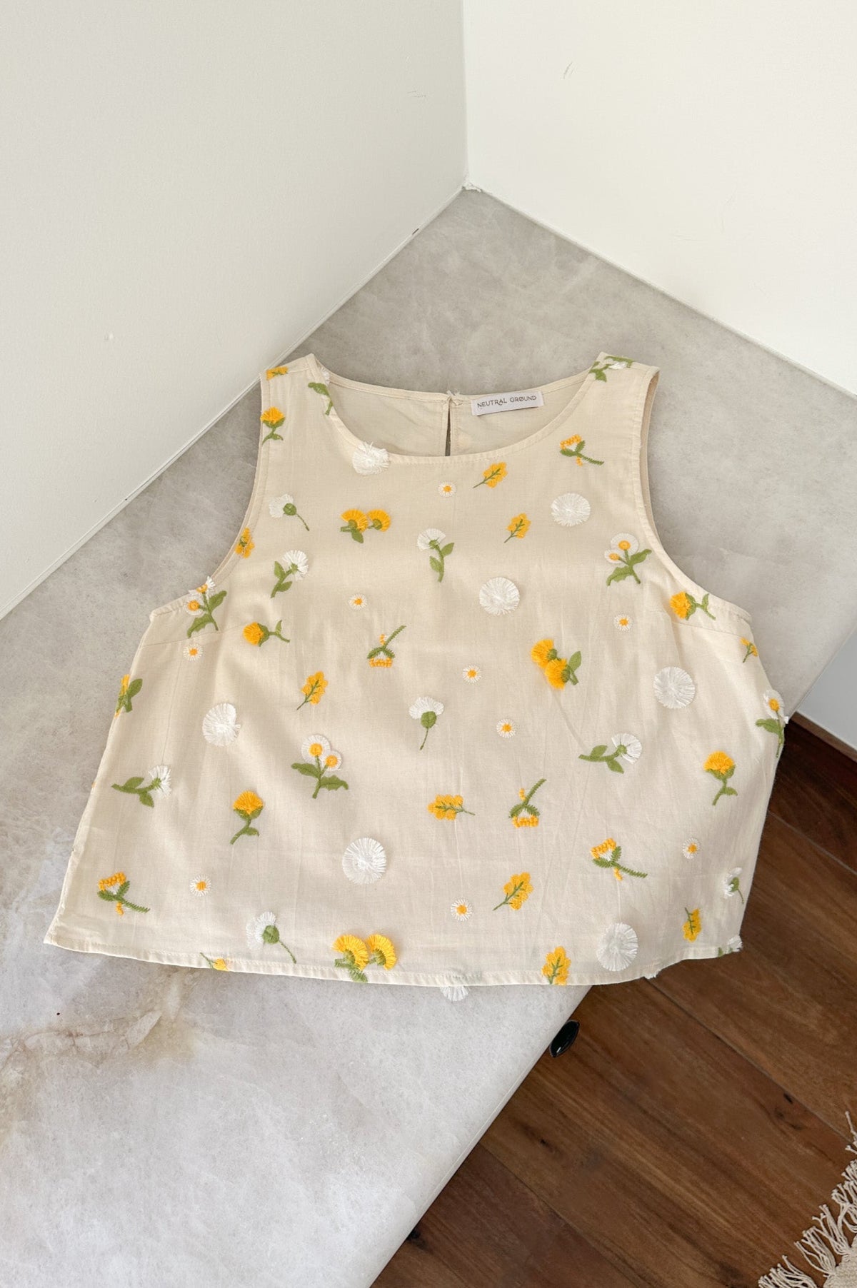 Lilly Embroidered Floral Blouse - Neutral Ground