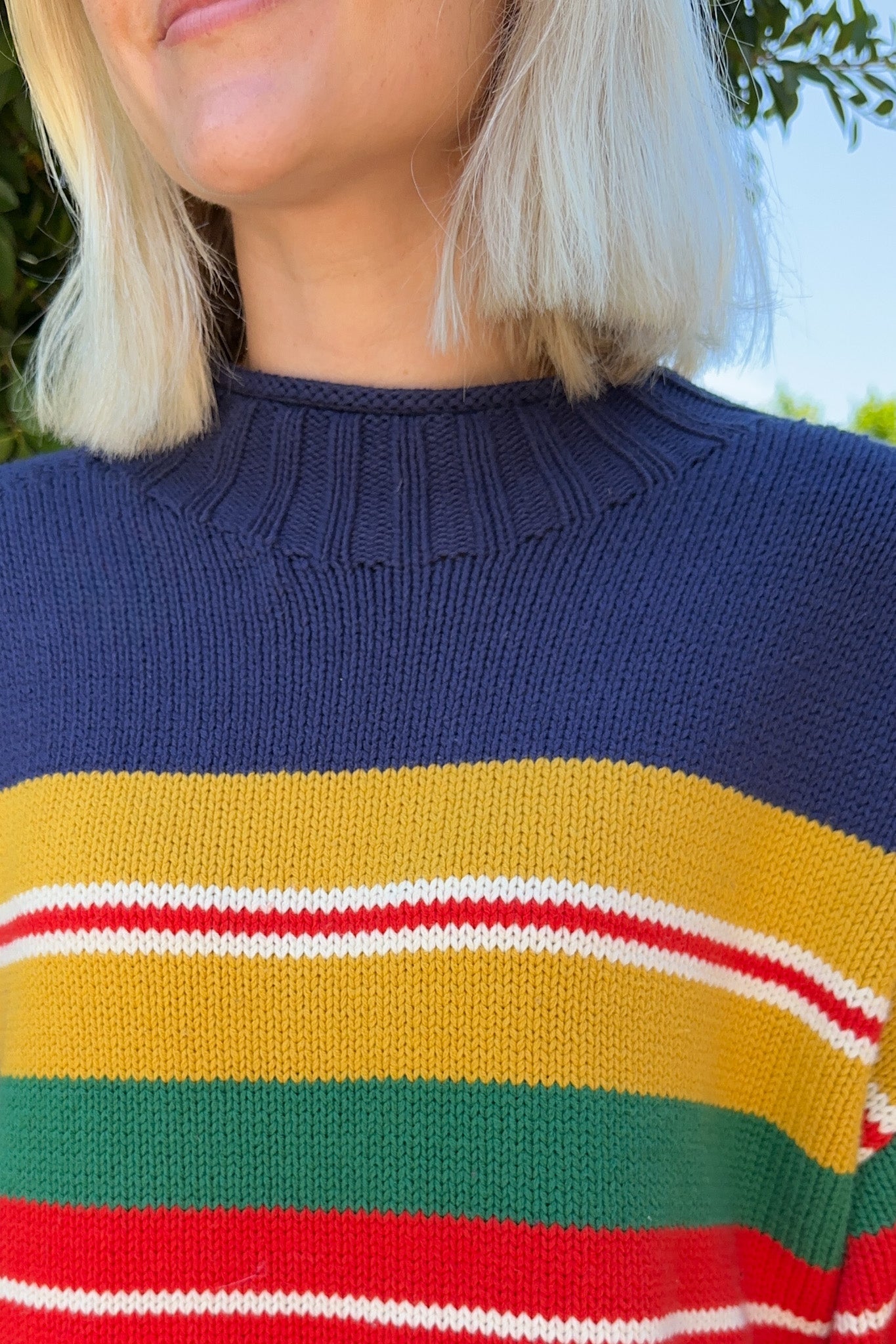 London Striped Knit Pullover Sweater - Neutral Ground