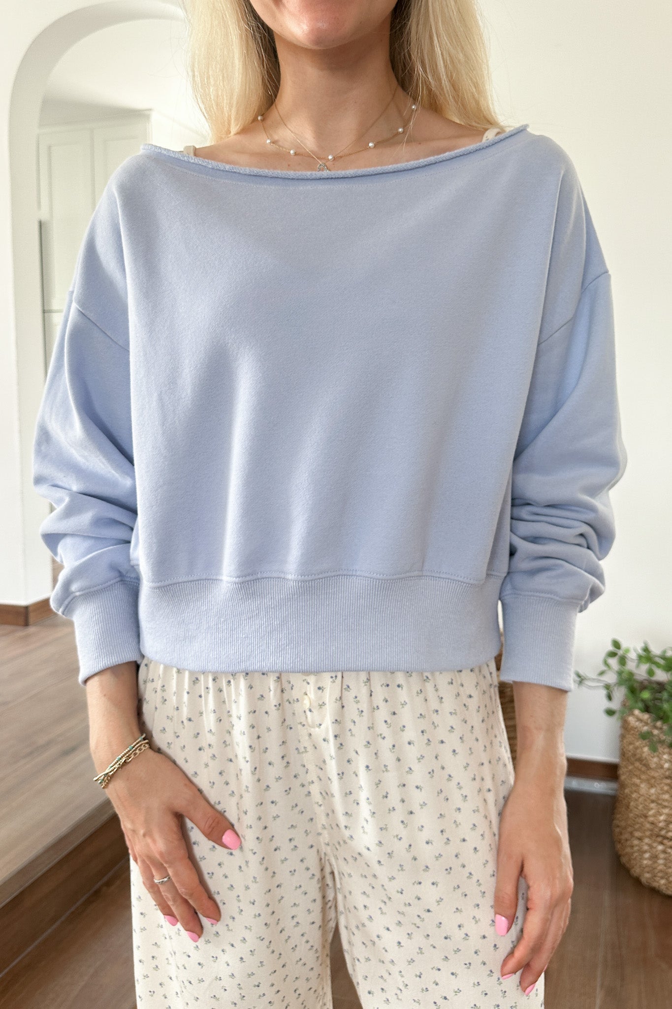 Maddie Pullover Sweatshirt in Baby Blue - Neutral Ground