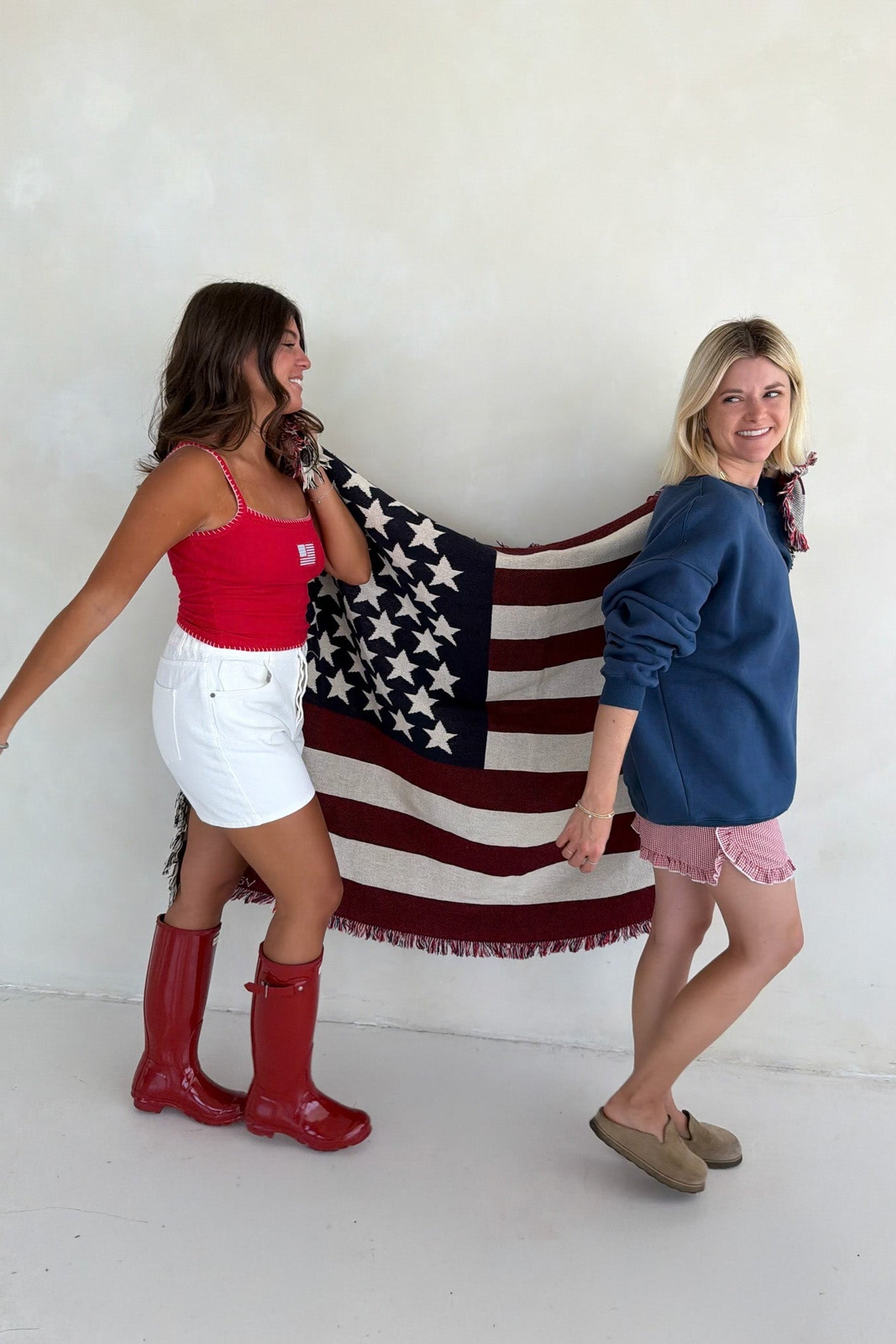 Main Street Gingham Ruffle Shorts in Red - Neutral Ground