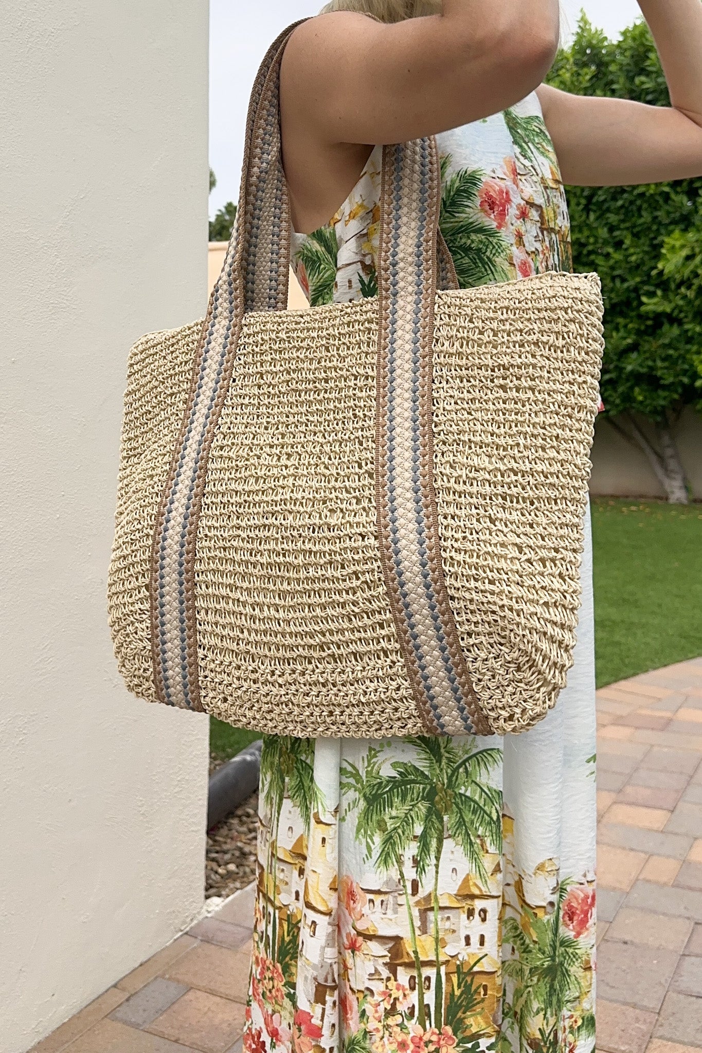 Mallorca Crochet Shoulder Bag - Neutral Ground