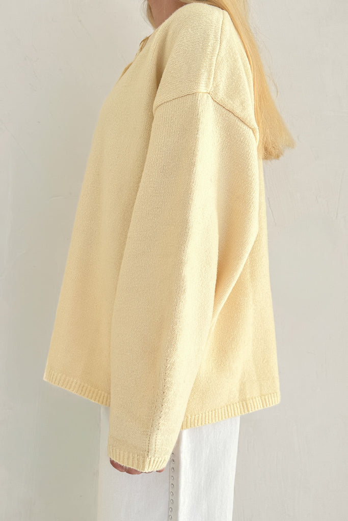 Margo Oversized Cardigan Top in Butter - Neutral Ground