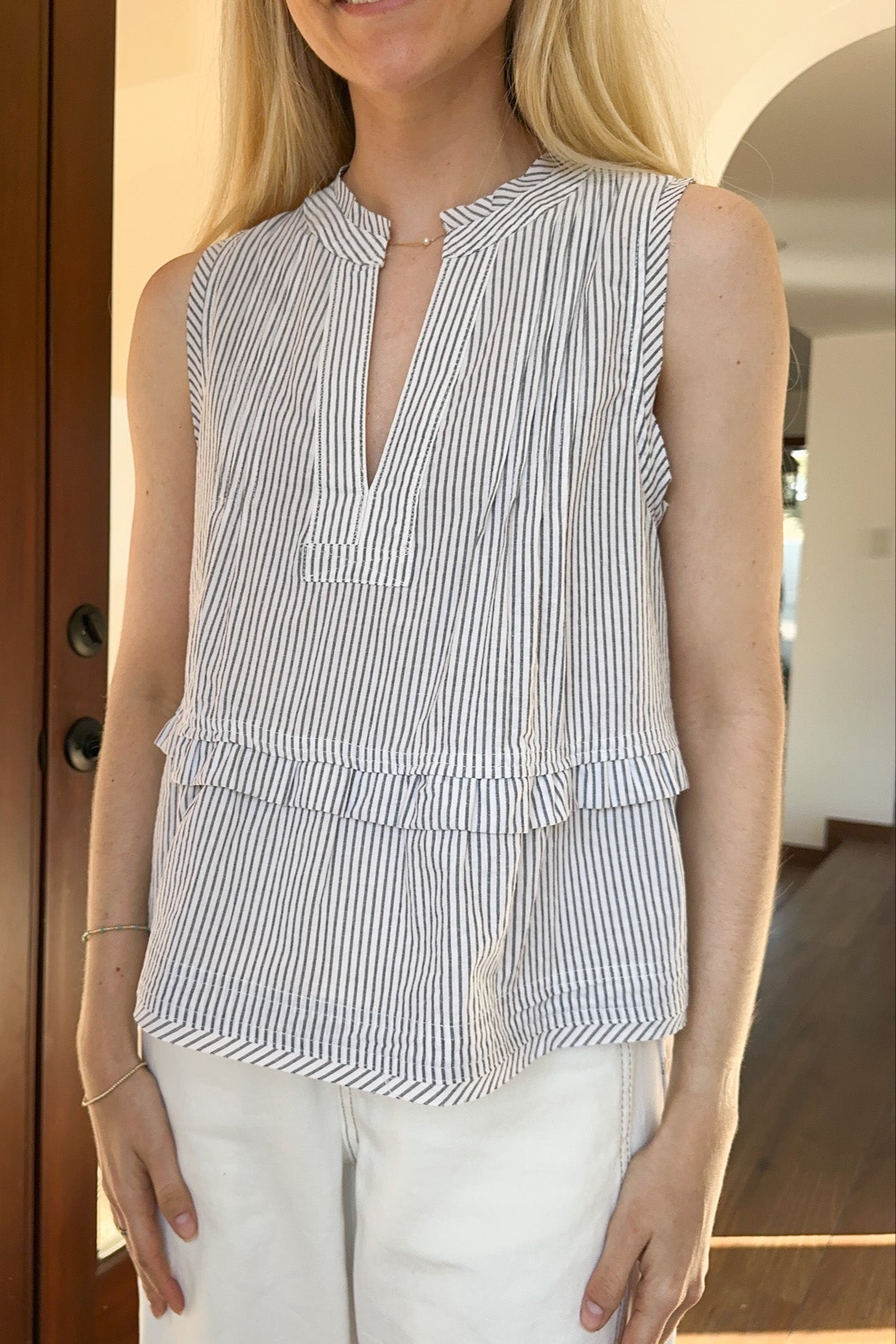 Marseille Cotton Blouse - Neutral Ground