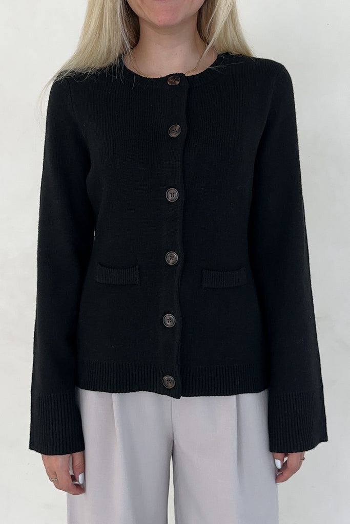 Mary Kate Knit Cardigan in Black - Neutral Ground