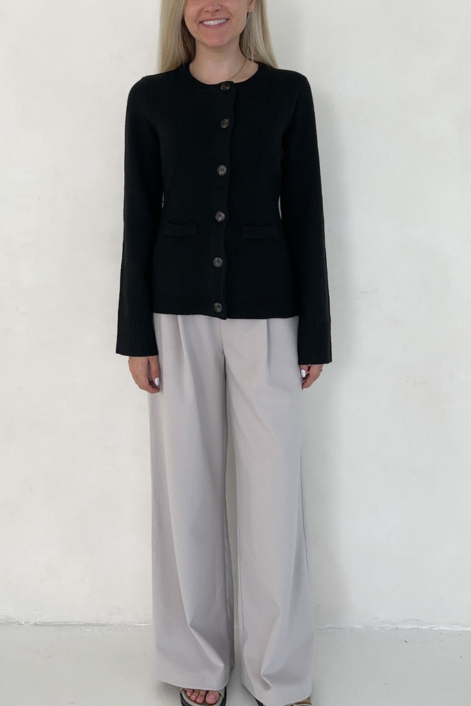 Mary Kate Knit Cardigan in Black - Neutral Ground