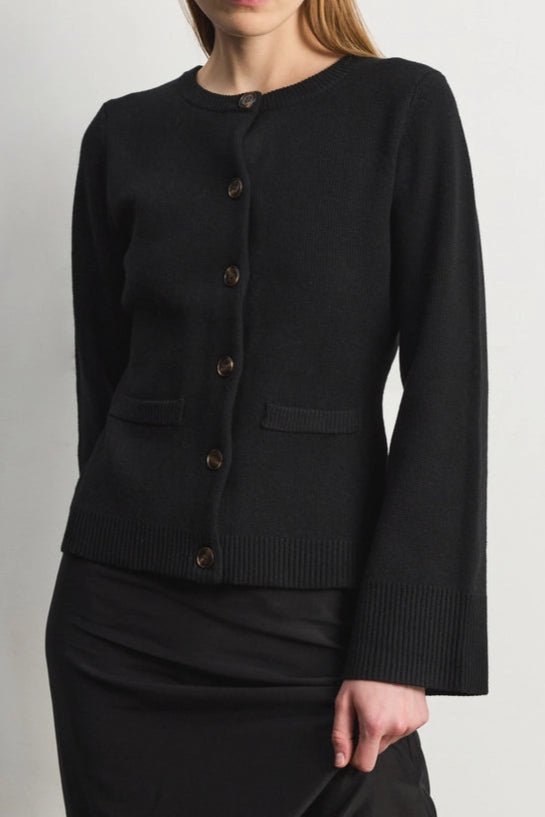 Mary Kate Knit Cardigan in Black - Neutral Ground