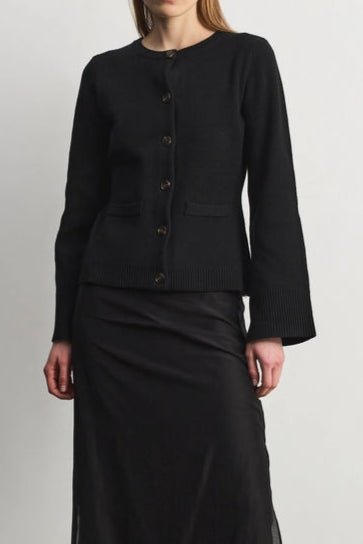 Mary Kate Knit Cardigan in Black - Neutral Ground