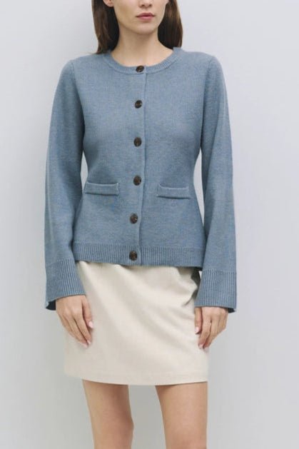 Mary Kate Knit Cardigan in Dusty Blue - Neutral Ground