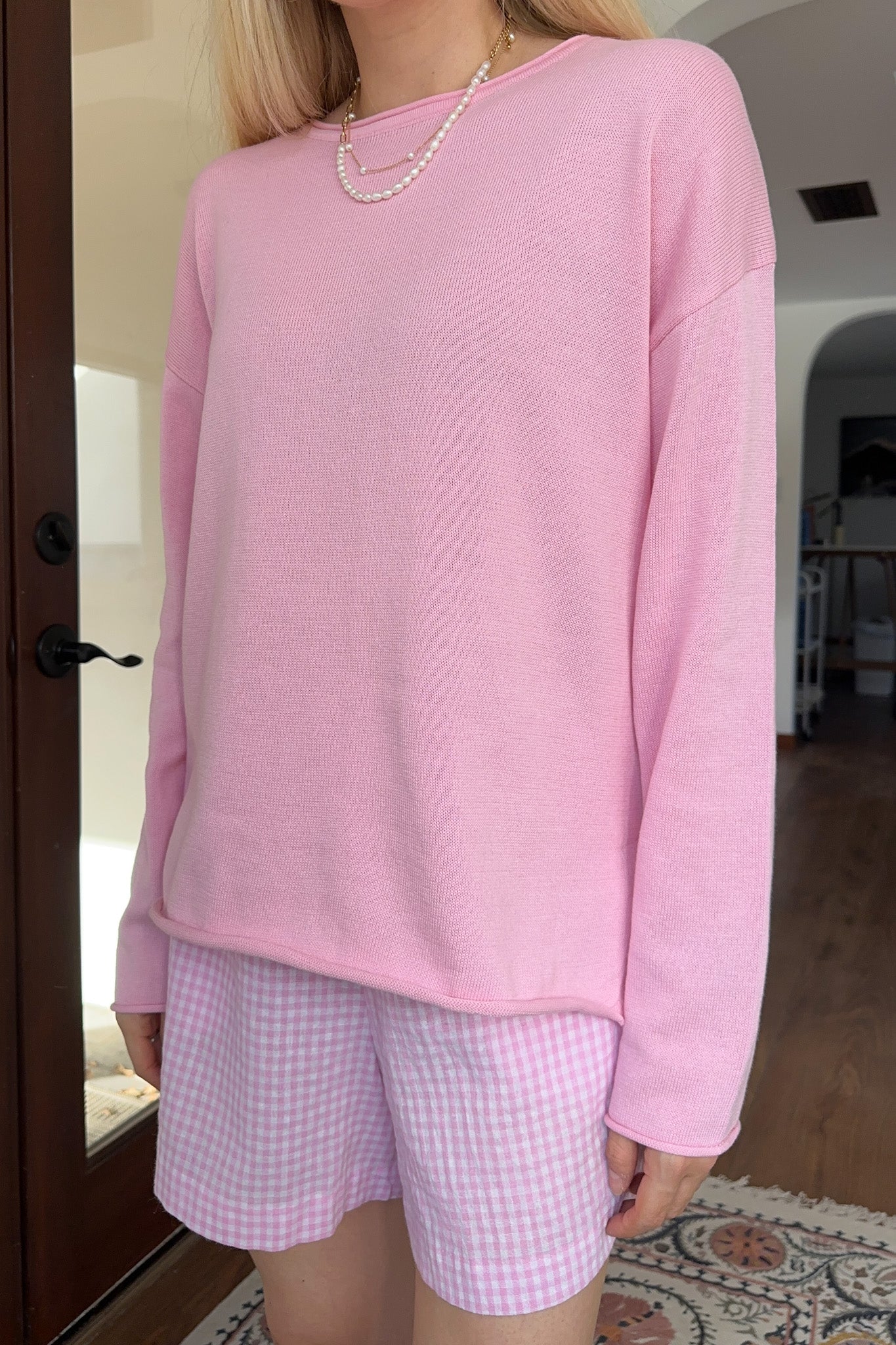 Masie Knit Sweater Top in Ballet Pink - Neutral Ground