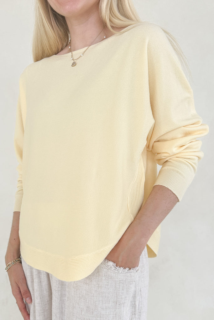 Meringue Boatneck Pullover in Lemon - Neutral Ground