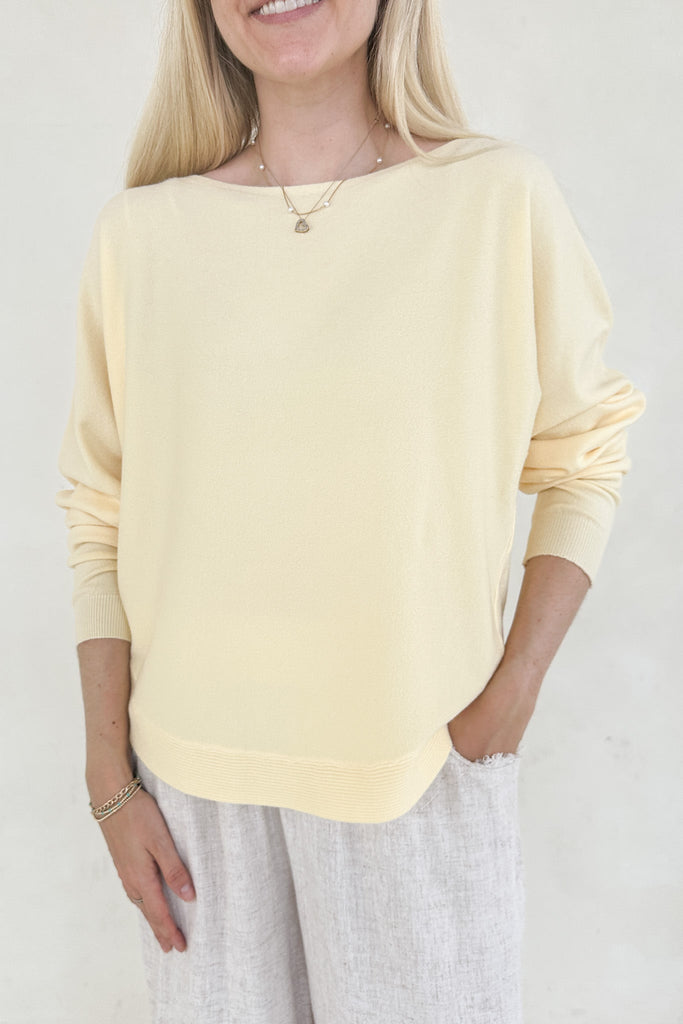 Meringue Boatneck Pullover in Lemon - Neutral Ground