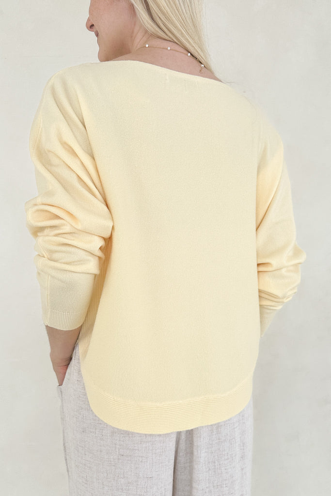 Meringue Boatneck Pullover in Lemon - Neutral Ground