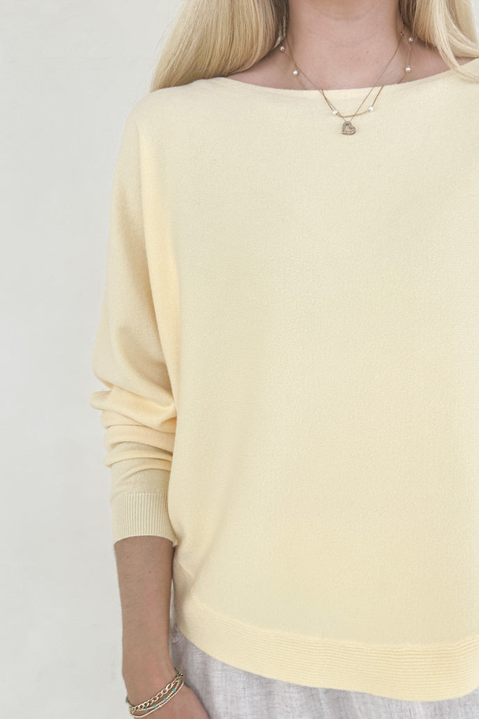 Meringue Boatneck Pullover in Lemon - Neutral Ground