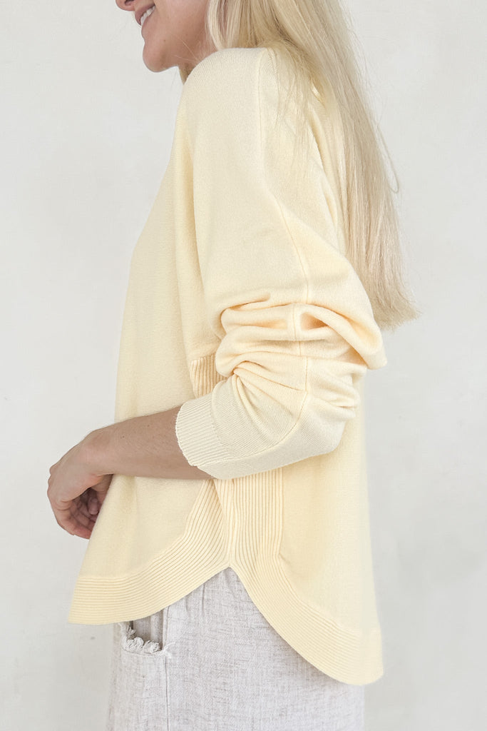 Meringue Boatneck Pullover in Lemon - Neutral Ground