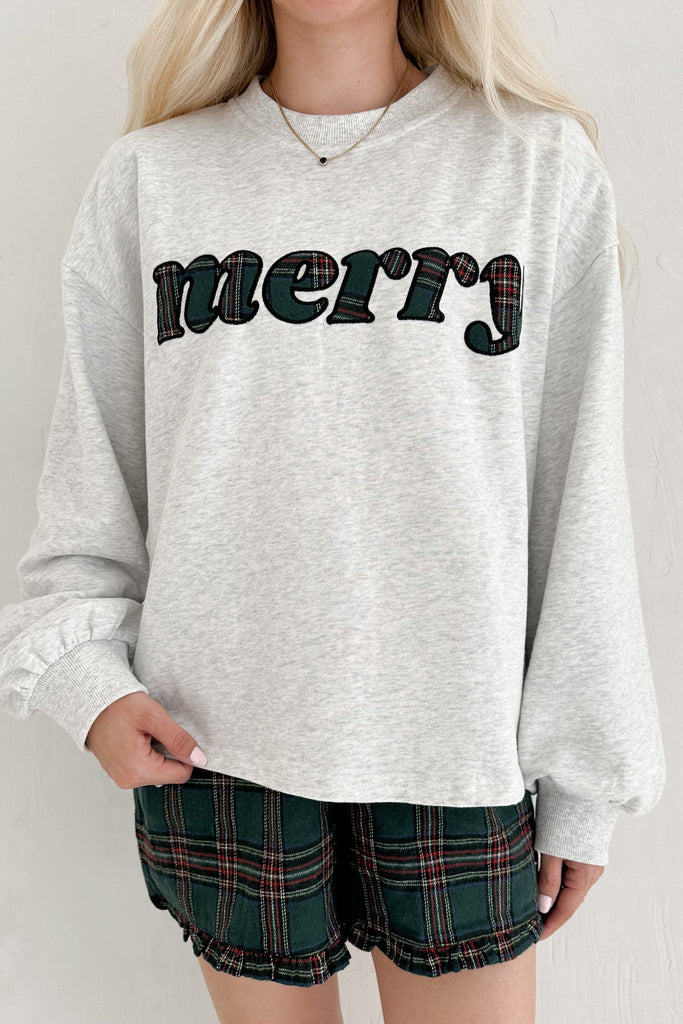 Merry Everything Holiday Plaid Short Set in Evergreen - Neutral Ground