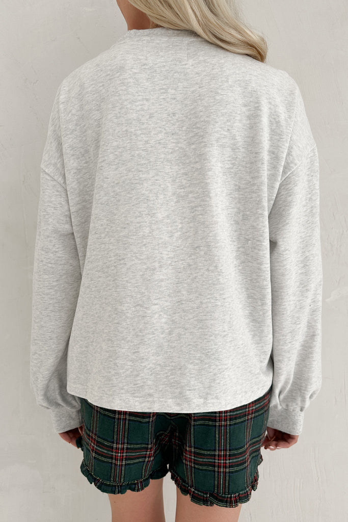 Merry Everything Holiday Plaid Short Set in Evergreen - Neutral Ground