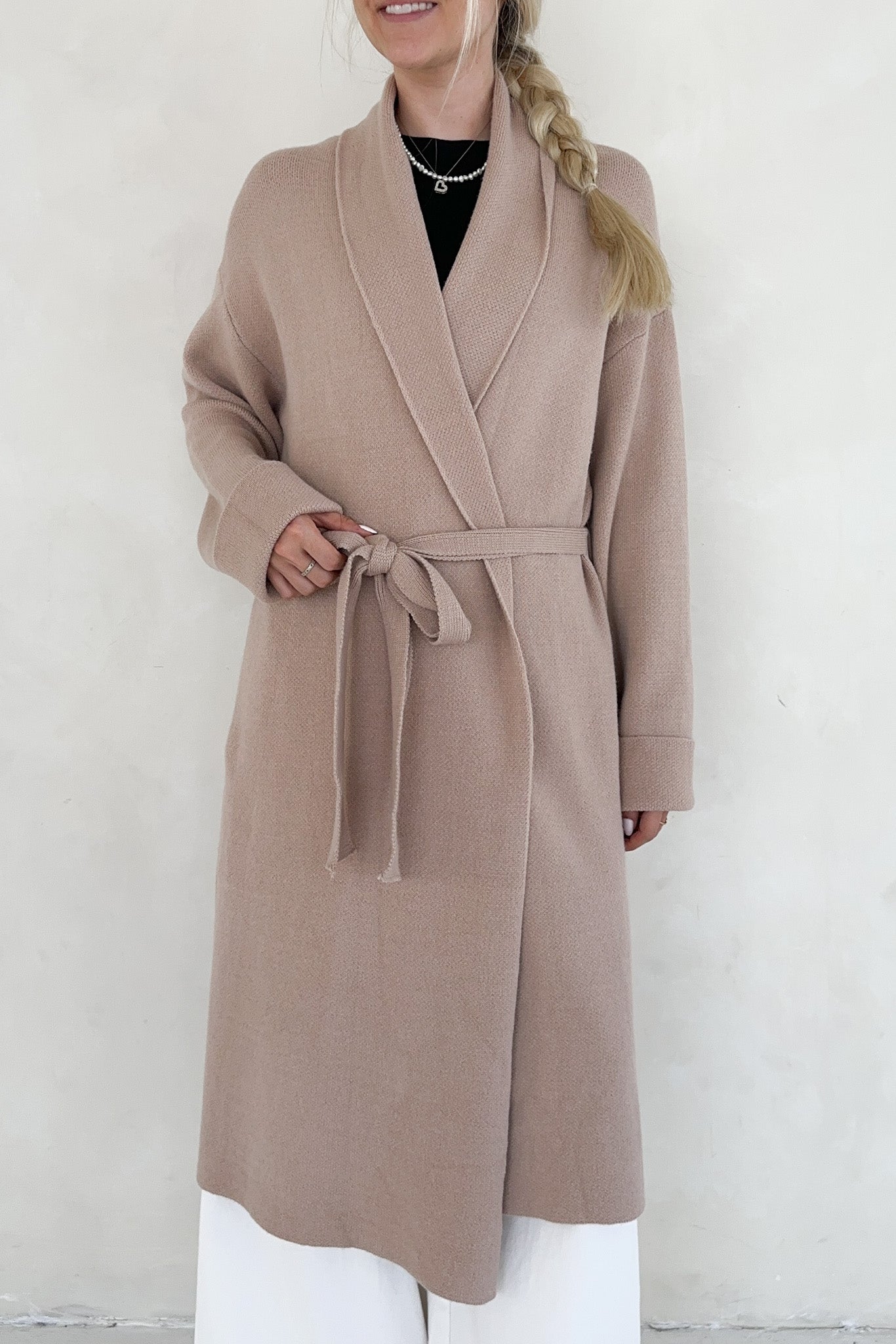 Millie Long Knit Sweater Coat - Neutral Ground