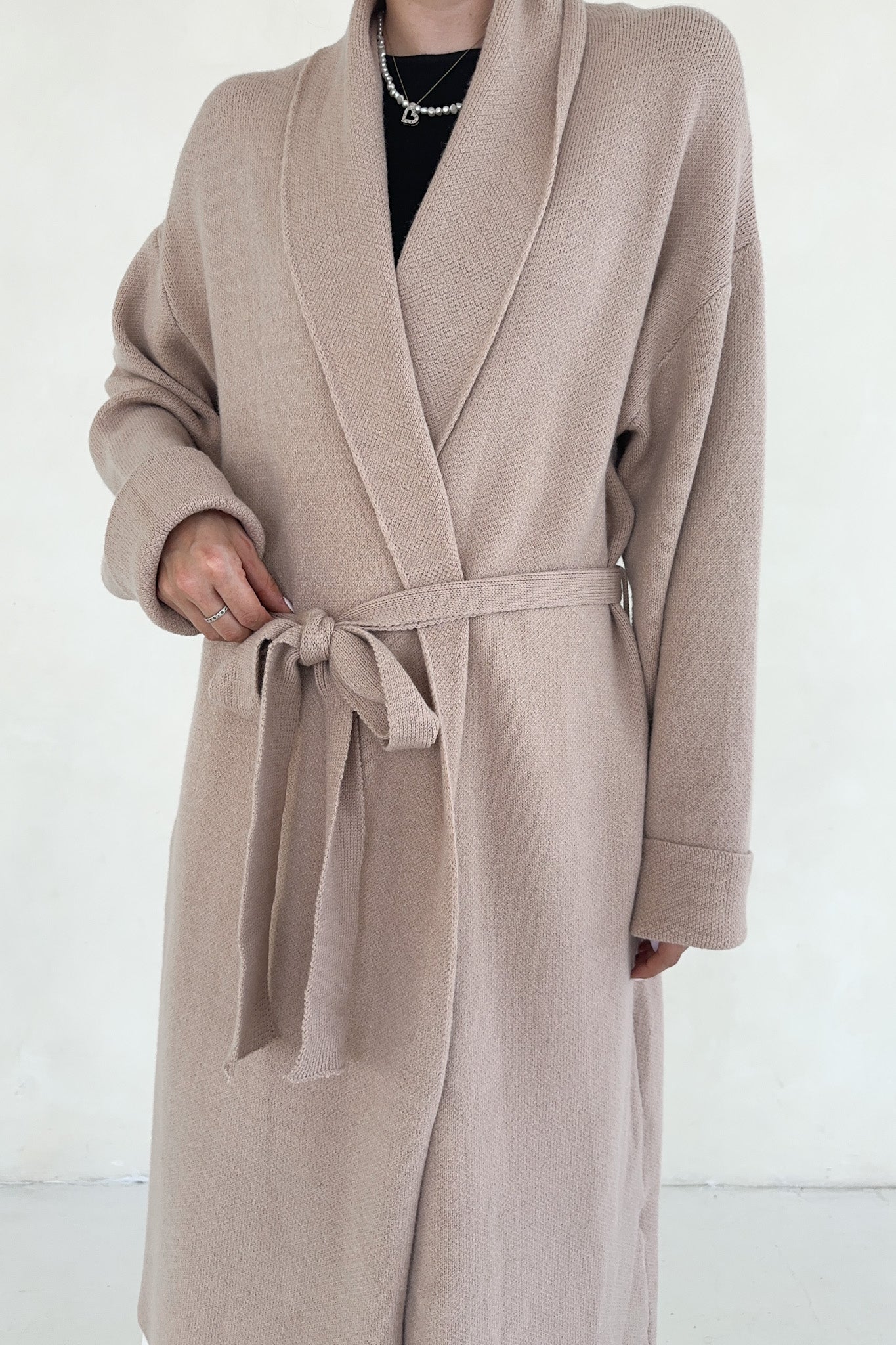 Millie Long Knit Sweater Coat - Neutral Ground