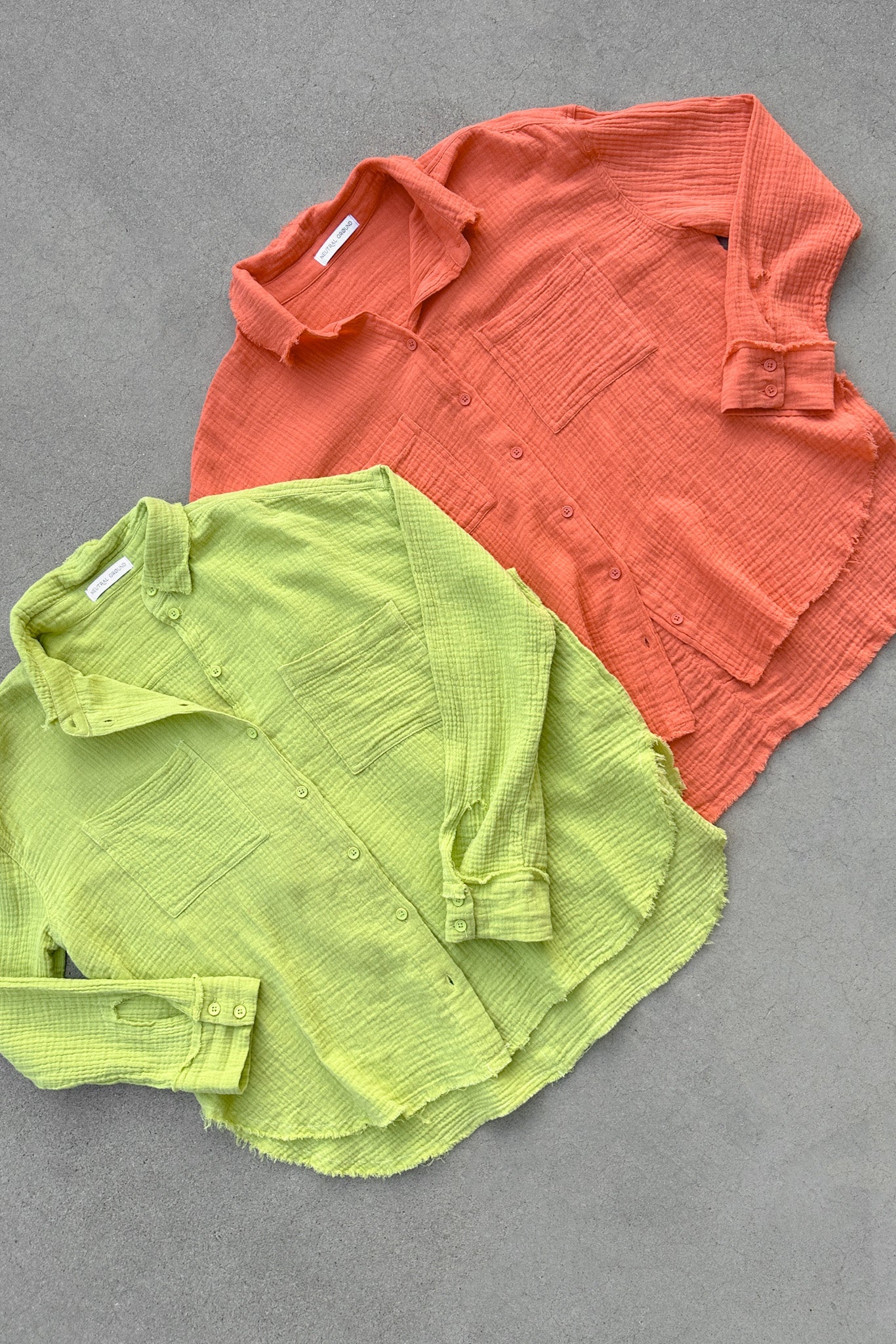 Newport Cotton Button Down Shirt in Orange - Neutral Ground