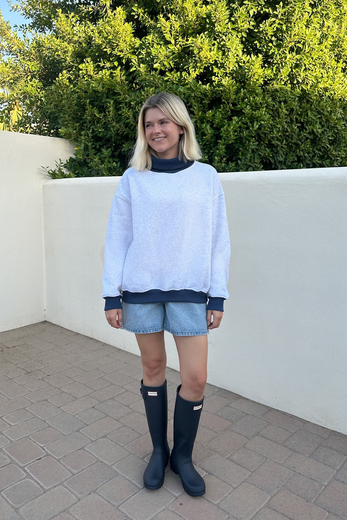 Off Duty Diana Rolled Mock Neck Pullover in Grey - Neutral Ground