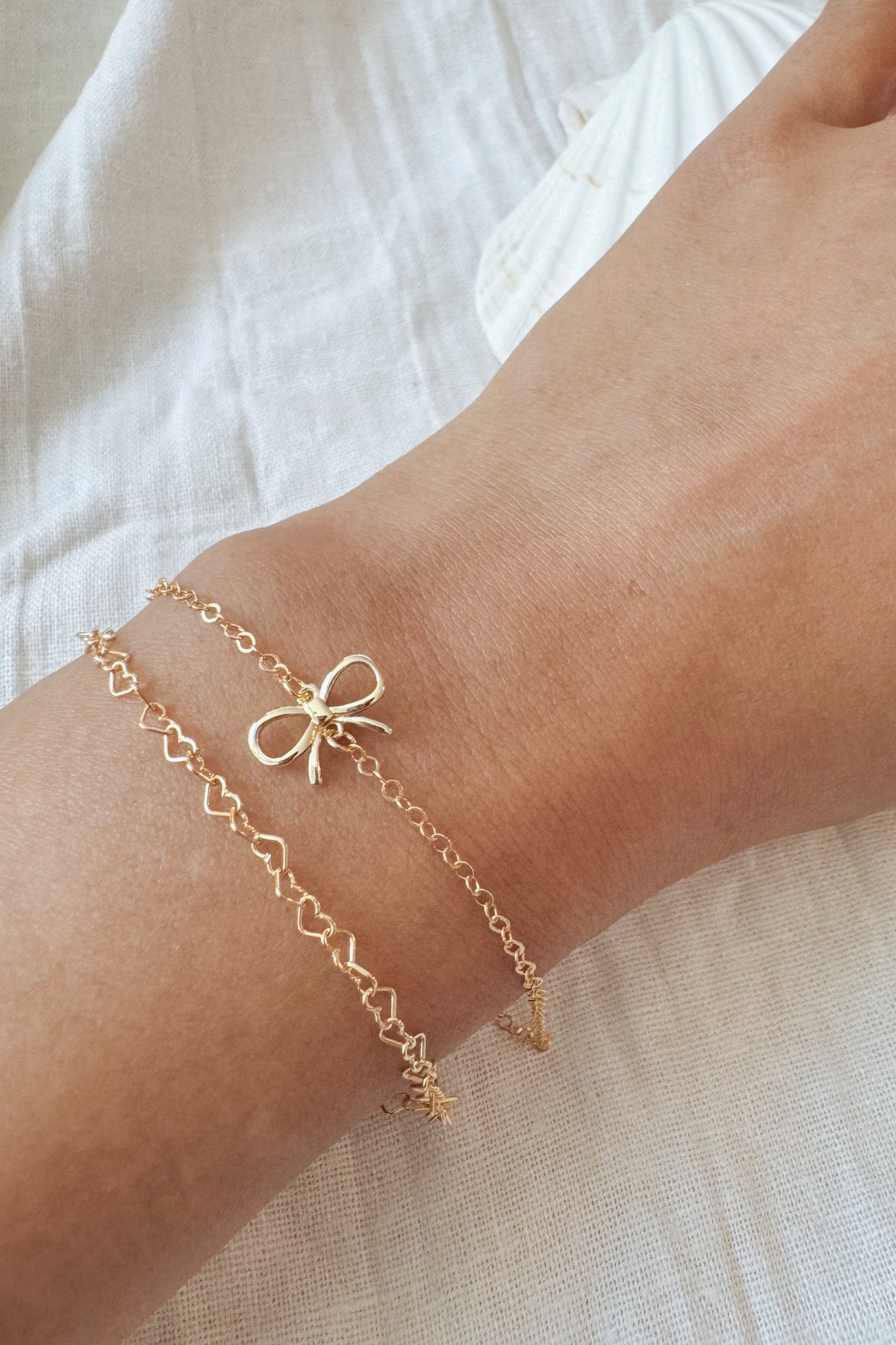 Olivia Dainty Ribbon Bracelet - Neutral Ground