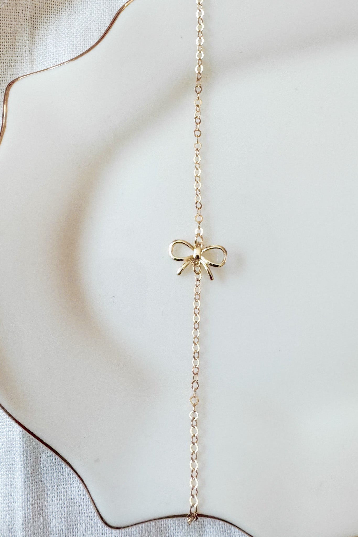 Olivia Dainty Ribbon Bracelet - Neutral Ground