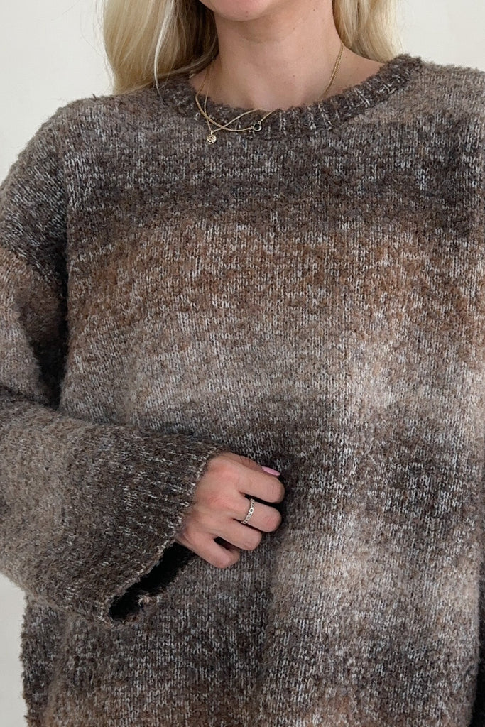 Olsen Loose Fit Ombre Sweater - Neutral Ground